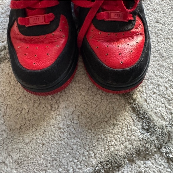 Nike Air Force 1 Mid Nike By you custom Sneakers DV3903-900 black red youth 6.5 - Picture 14 of 14